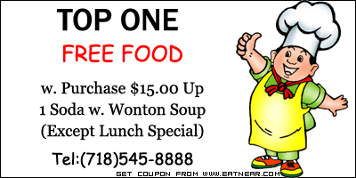 FREE 1 Soda w. Wonton Soup