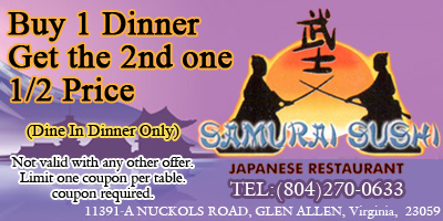 Buy 1 Dinner Get the 2nd one 1/2 Price