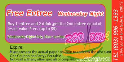 1/2 off entree