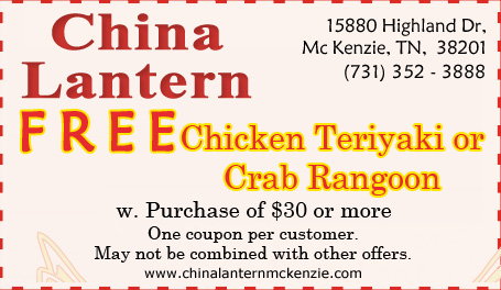 FREE Chicken Teriyaki or Crab Rangoon