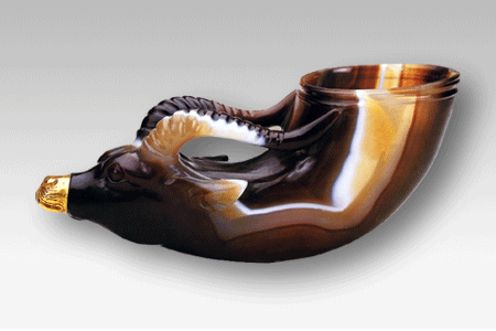 photo of Beast-Head-Shaped Agate Cup (Tang Dynasty)