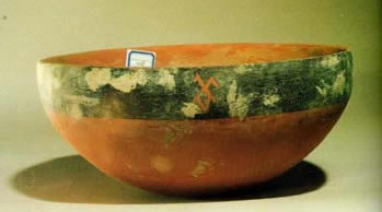 photo of Earthen bowl bearing the signs and symbols