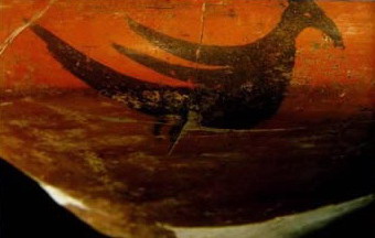 photo of Earthen bowl painted with the designof bird